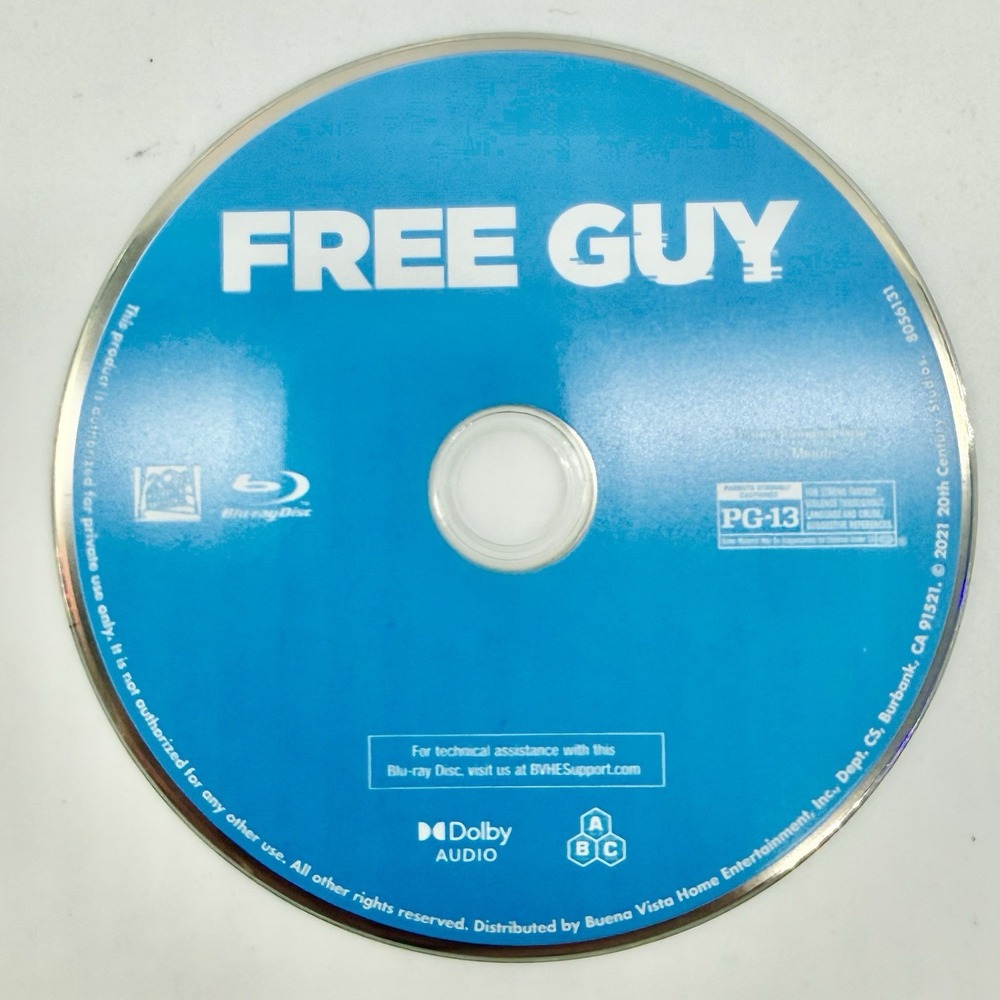 Free Guy (Blu-ray 2021) Disc‎ Only Tested